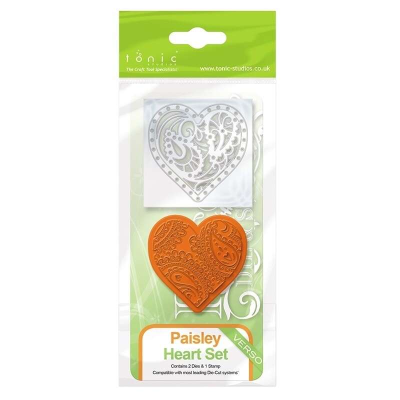 Tonic Rococco Die &amp; Stamp sets - PAISLEY Heart