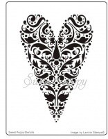 Sweet Poppy Stencil - Deco Heart