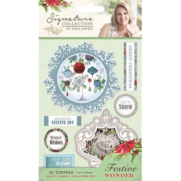 Signature Collection by Sara Davies Festive Wonder 3D Toppers - LET IT SNOW **50% OFF