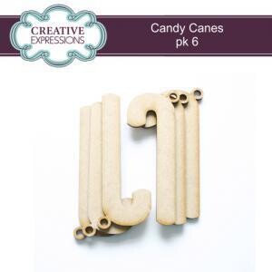 MDF CANDY CANES 85mm  x 6 pieces
