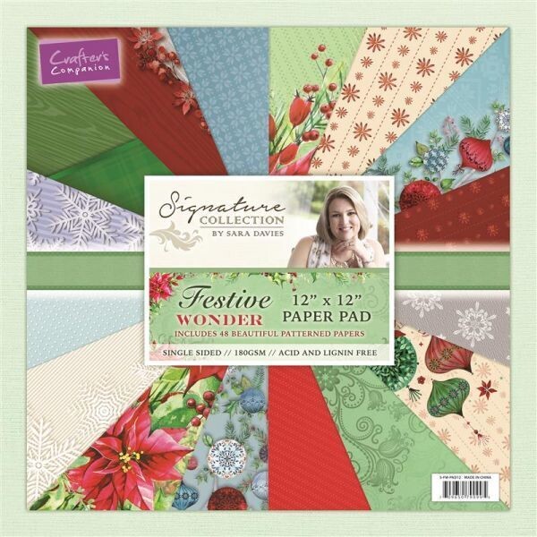 Signature Collection by Sara Davies Festive Wonder 12&quot; x 12&quot; Paper Pad - FESTIVE WONDER