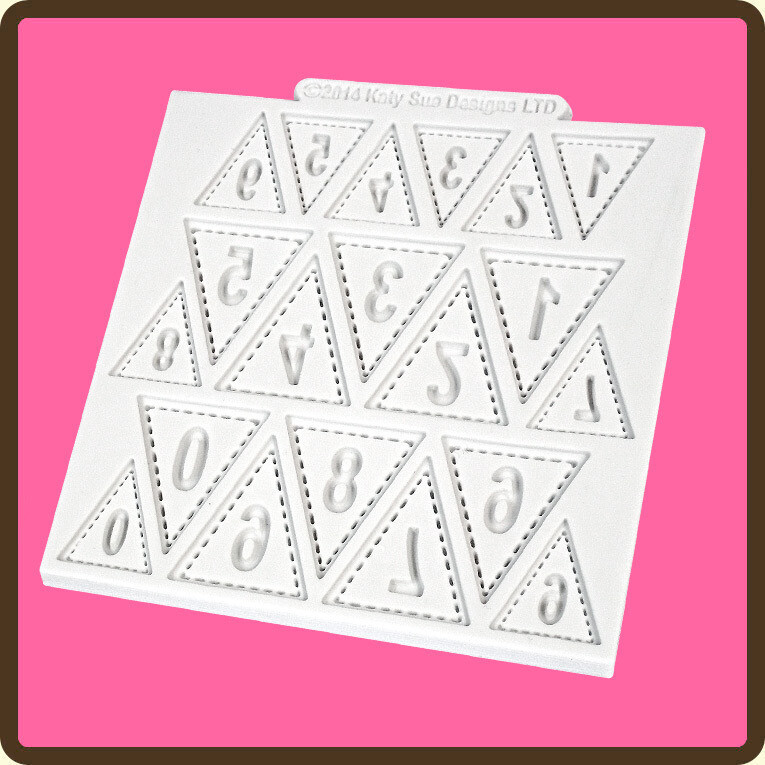 Katy Sue Designs Mould - BUNTING NUMBERS