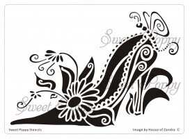 Sweet Poppy Stencil - Zandra - Shoe No.1
