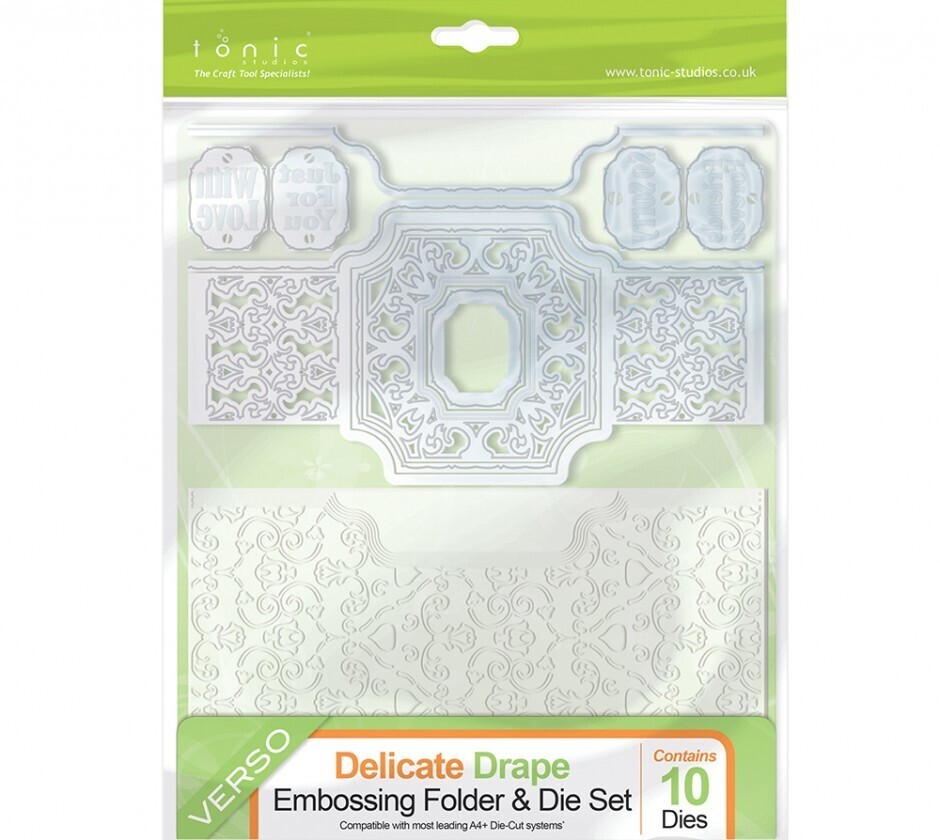 Tonic Verso Embossing Folder &amp; Die Set - DELICATE DRAPE