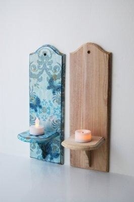 Wooden Wall Candle Holder