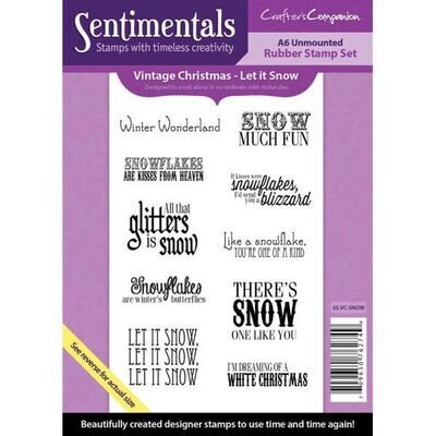 Vintage Christmas A6 Sentimentals Stamp - Let It Snow **50% OFF