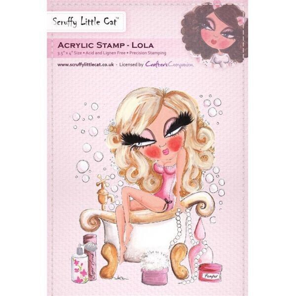 Scruffy Little Cat - 4&quot; Acrylic Stamp - LOLA  **HALF PRICE**