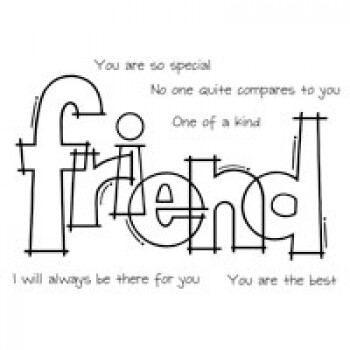 Woodware Crafts Acrylic Stamp Set - Huge FRIEND