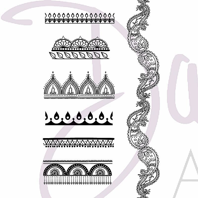 NEW for 2017! Dali ART A6 Acrylic Stamp Set - HENNA BORDERS