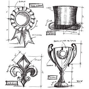 Tim Holtz Stamp set - HIGH SOCIETY BLUEPRINTS by Tim Holtz