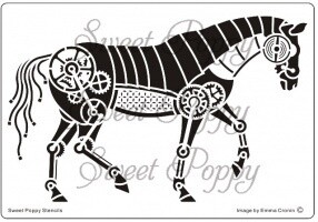Sweet Poppy Stencil - MECHANICAL HORSE