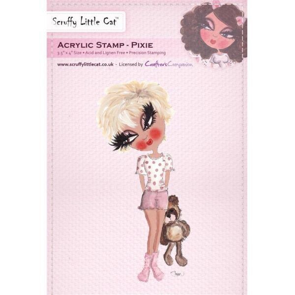 Scruffy Little Cat - 4&quot; Acrylic Stamp - PIXIE **HALF PRICE**