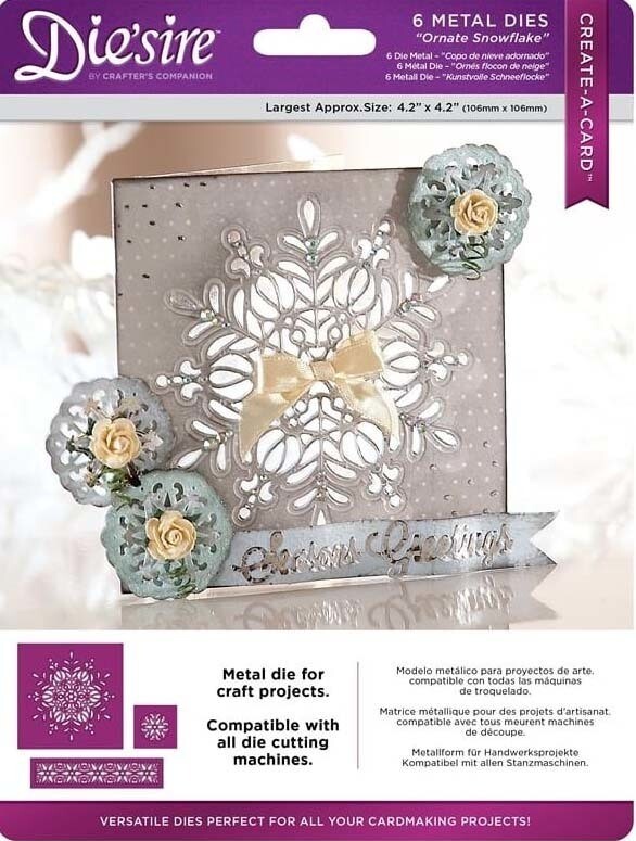 Die&#39;Sire Create A Card Christmas Cut In Die - ORNATE SNOWFLAKE