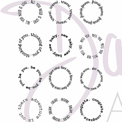 NEW for 2017! Dali ART A6 Acrylic Stamp Set - HENNA SENTIMENTS