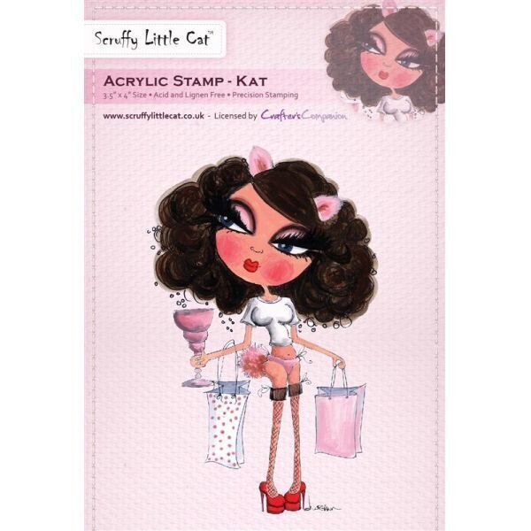 Scruffy Little Cat - 4&quot; Acrylic Stamp - KAT **HALF PRICE**