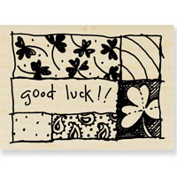 Stampendous Wood Mounted Rubber Stamp - QUILTED CLOVER