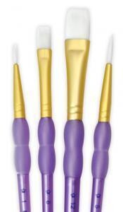 Royal &amp; Langnickel Brushes - WHITE TAKLON VALUE PACK set of 4 Brushes