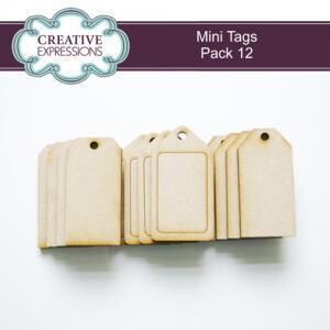 MDF Mini Tags  x 12 pieces