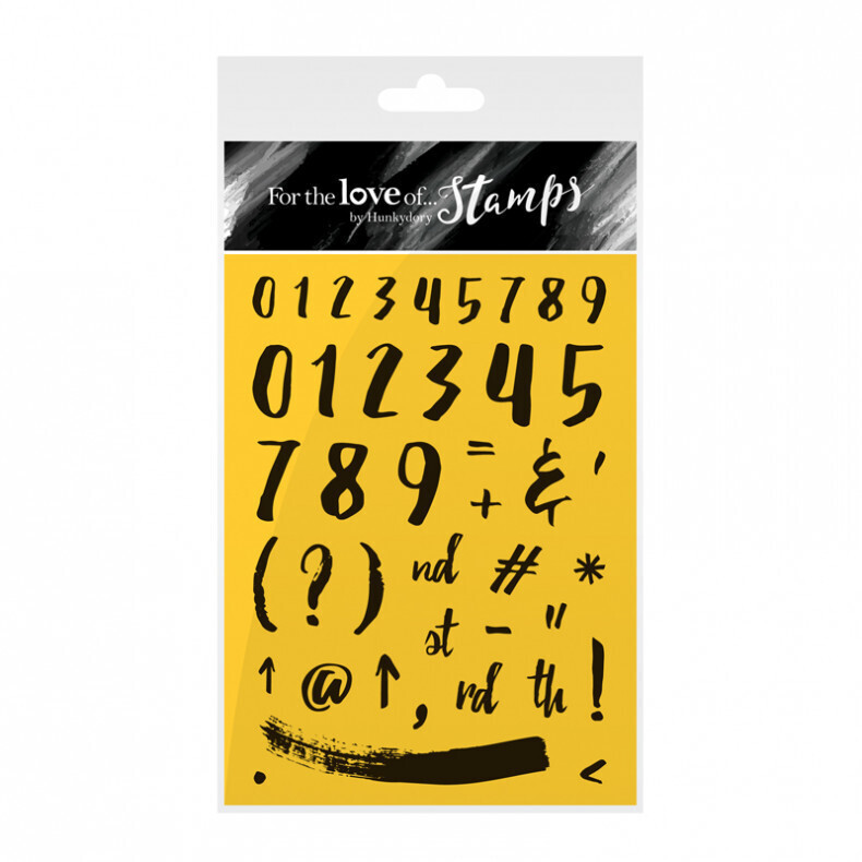 Hunkydory - &quot;For the Love of Stamps&quot; A6 Stamps - NUMBERS &amp; PUNCTUATIONS