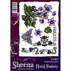 Sheena Douglass A5 Stamps - VIOLETS **LESS THAN HALF PRICE**