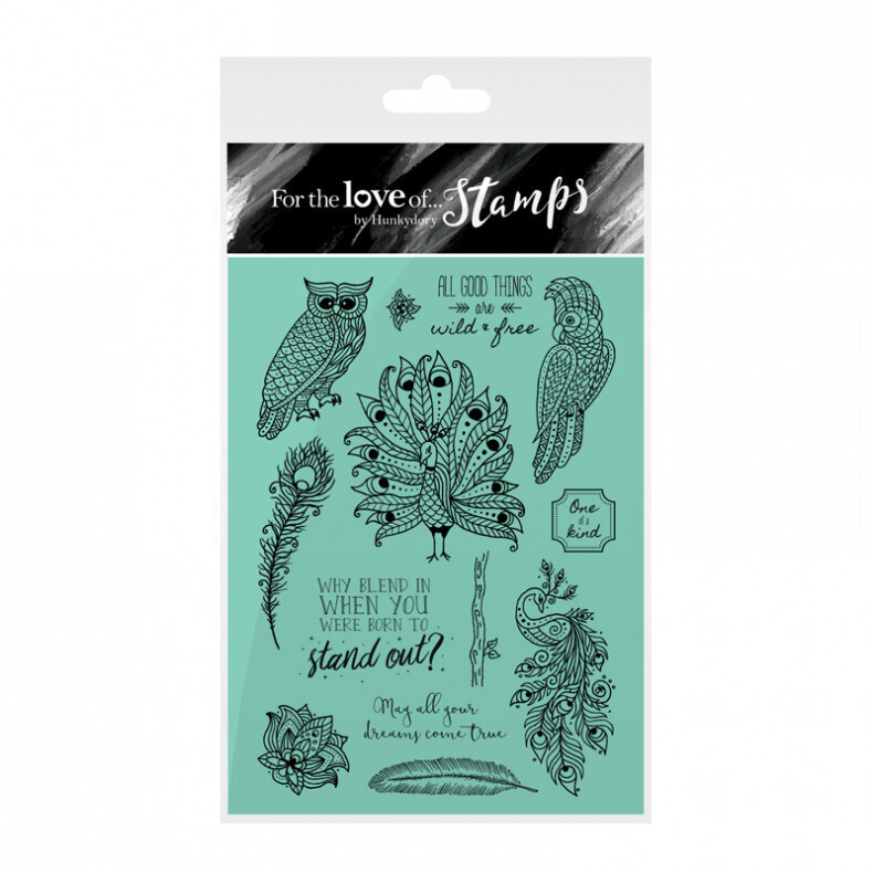 Hunkydory - &quot;For the Love of Stamps&quot; A6 Stamps - BIRDS OF A FEATHER