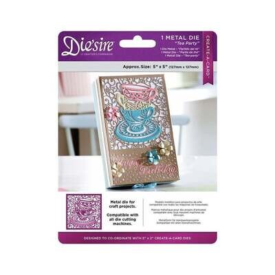 Die&#39;Sire Create A Card 5&quot;x5&quot; Die - TEA PARTY