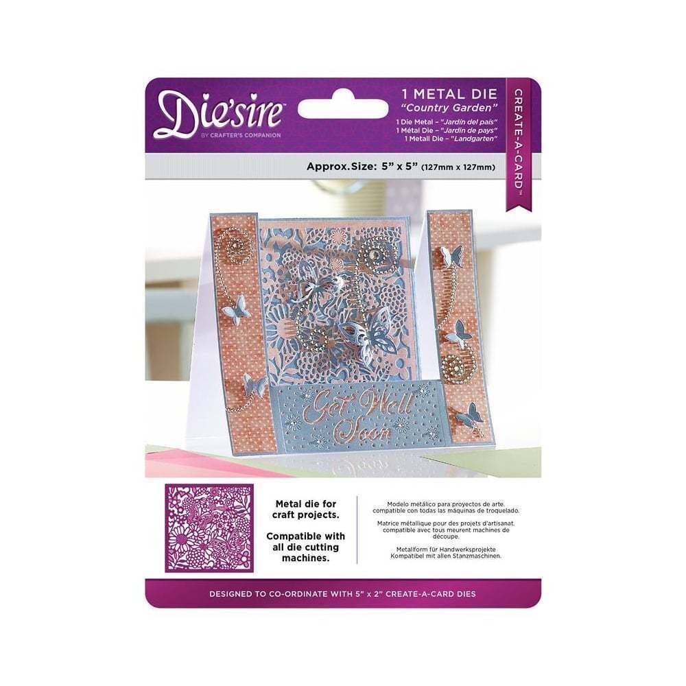 Die&#39;Sire Create A Card 5&quot;x5&quot; Die - COUNTRY GARDEN **LESS THAN HALF PRICE**