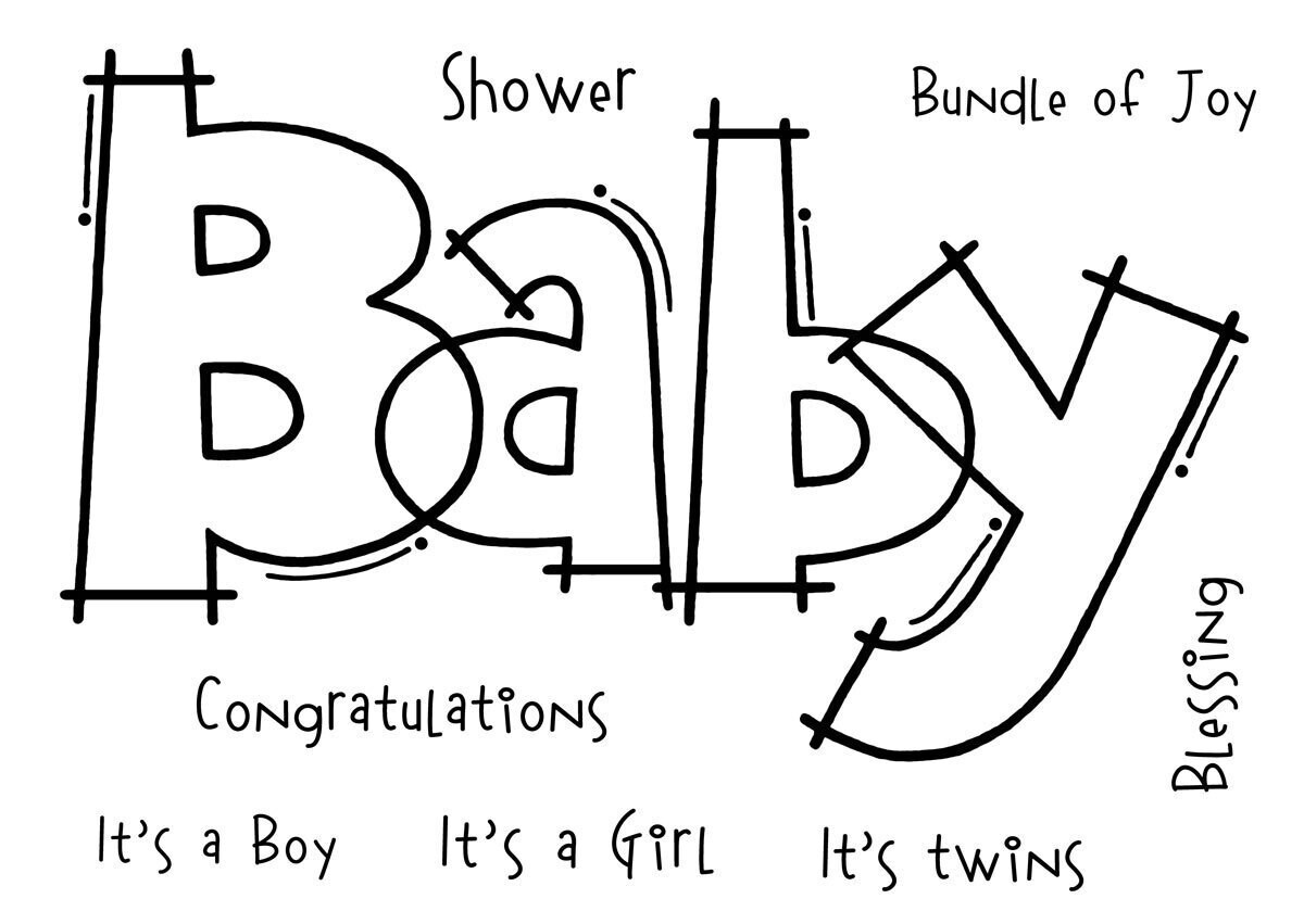 Woodware Crafts Acrylic Stamp Set - Huge BABY
