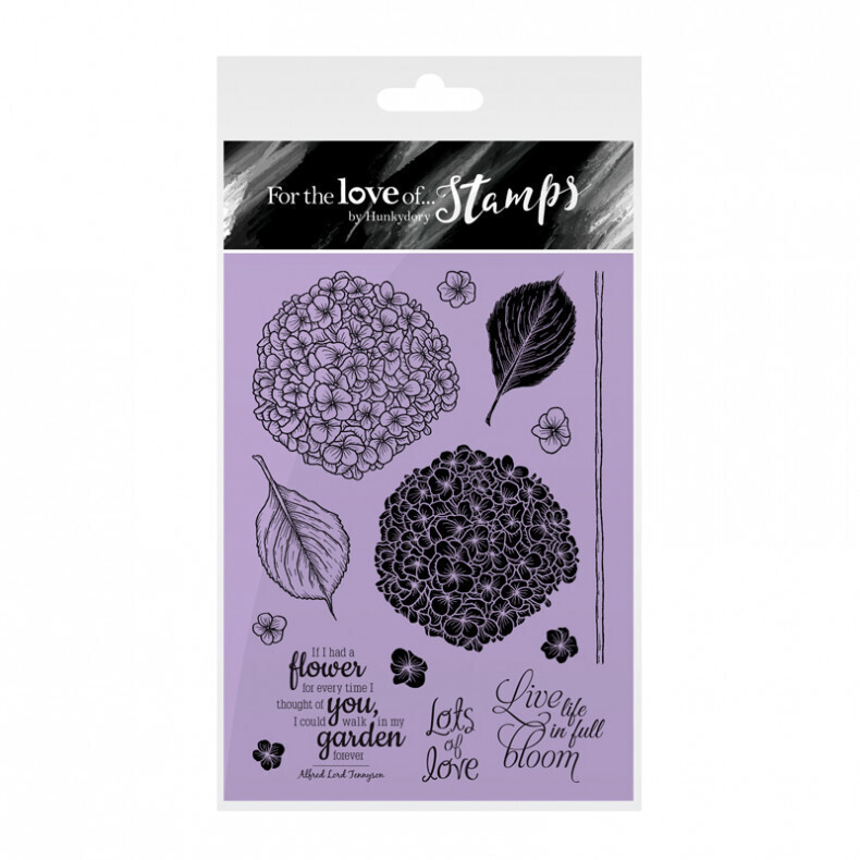 Hunkydory - &quot;For the Love of Stamps&quot; A6 Stamps - FLOWERING HYDRANGEA