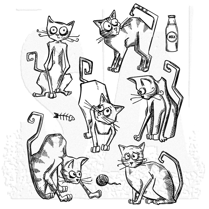 Tim Holtz Stamp set - CRAZY CATS by Tim Holtz