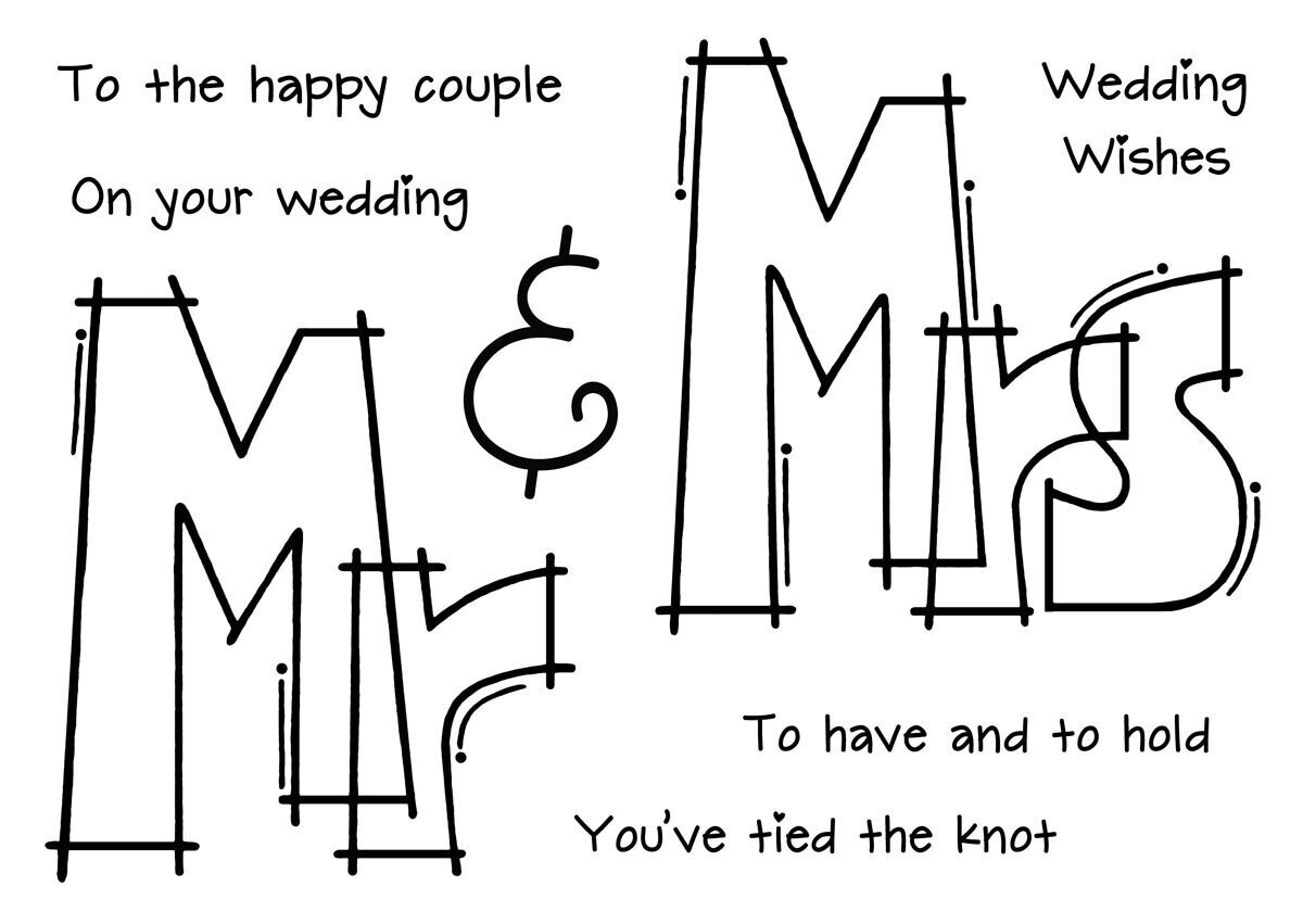 Woodware Crafts Acrylic Stamp Set - Huge MR &amp; MRS