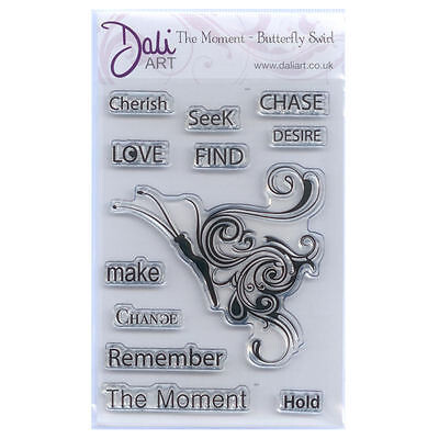 Dali ART A6 Acrylic Stamp Set - THE MOMENT &amp; BUTTERFLY SWIRLS