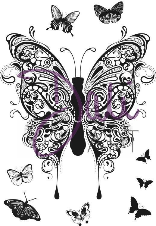 Dali ART A6 Acrylic Stamp Set - HENNA BUTTERFLIES