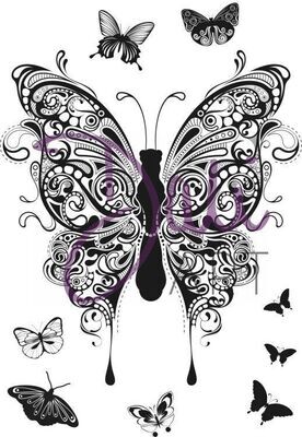 Dali ART A6 Acrylic Stamp Set - HENNA BUTTERFLIES