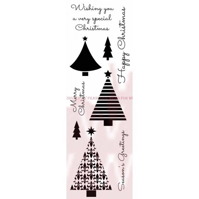 Woodware Crafts Acrylic Stamp Set - CHRISTMAS TREES