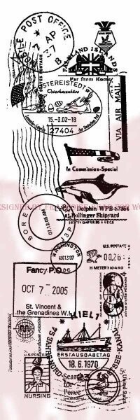 Woodware Crafts Acrylic Stamp Set - POSTAL COLLAGE