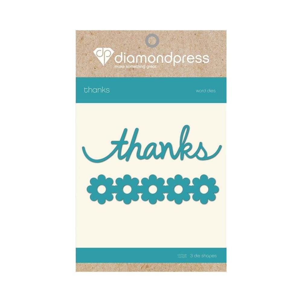 DIAMOND PRESS Words Dies - THANKS &amp; FLOWERS