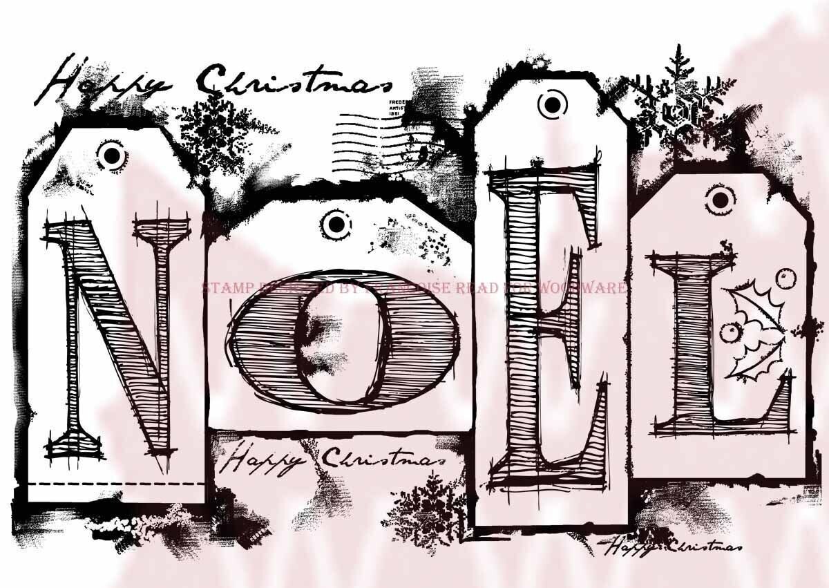 Woodware Crafts Acrylic Stamp Set - NOEL TAGS