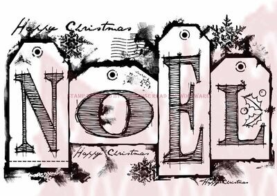 Woodware Crafts Acrylic Stamp Set - NOEL TAGS