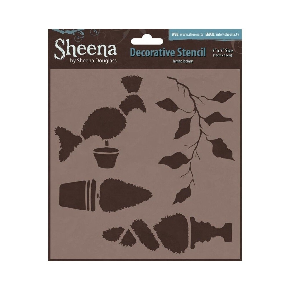 Sheena Douglass 7&quot;x7&quot; Stencil - TERRIFIC TOPIARY