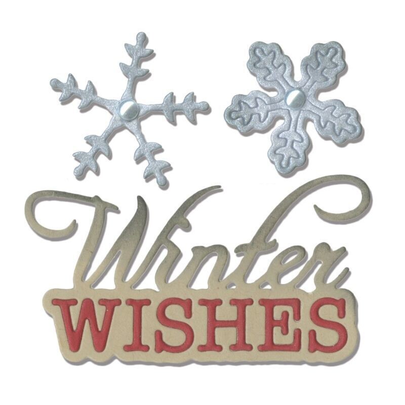 Sizzix Thinlits Die - 660663 WINTER WISHES &amp; SNOWFLAKES dies (2 x dies)