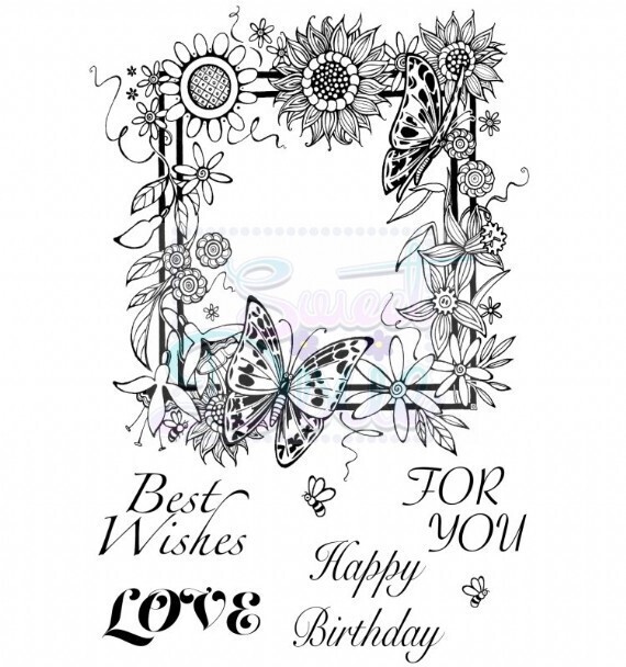 Sweet Dixie - Stamps FLORAL BORDER A6  **REDUCED**