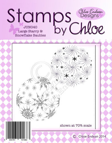 Stamps by Chloe JUN040 Large Starry and Snowflake Baubles **Less Than Half Price**