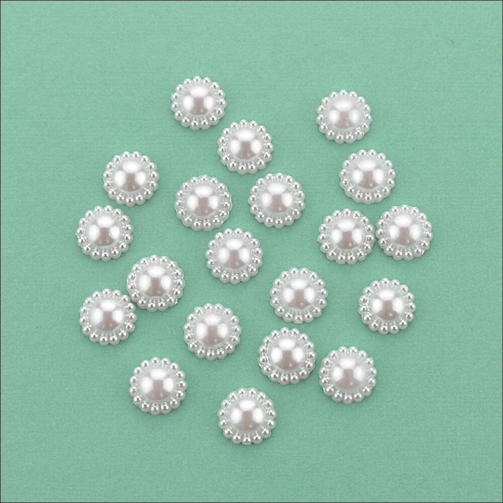 The Hobby House 13mm Pearl Medallions - WHITE x 25