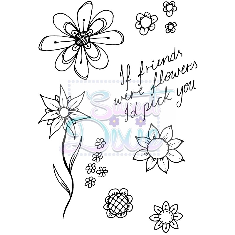 Sweet Dixie - Stamps FLOWER FRENZY A6  **REDUCED**