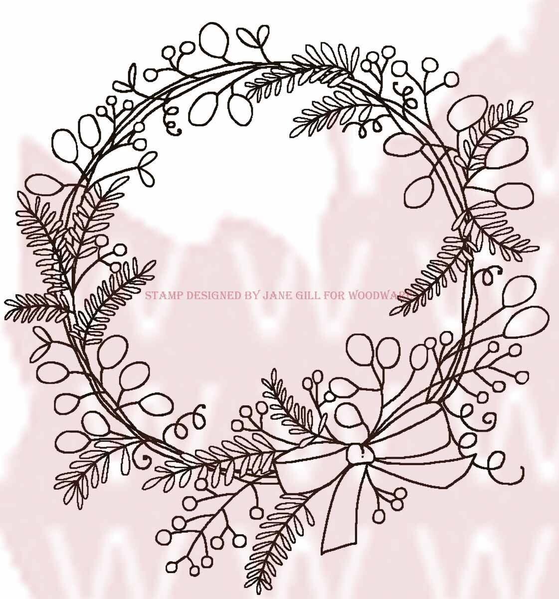 Woodware Crafts Acrylic Stamp Set - SKETCHY WREATH