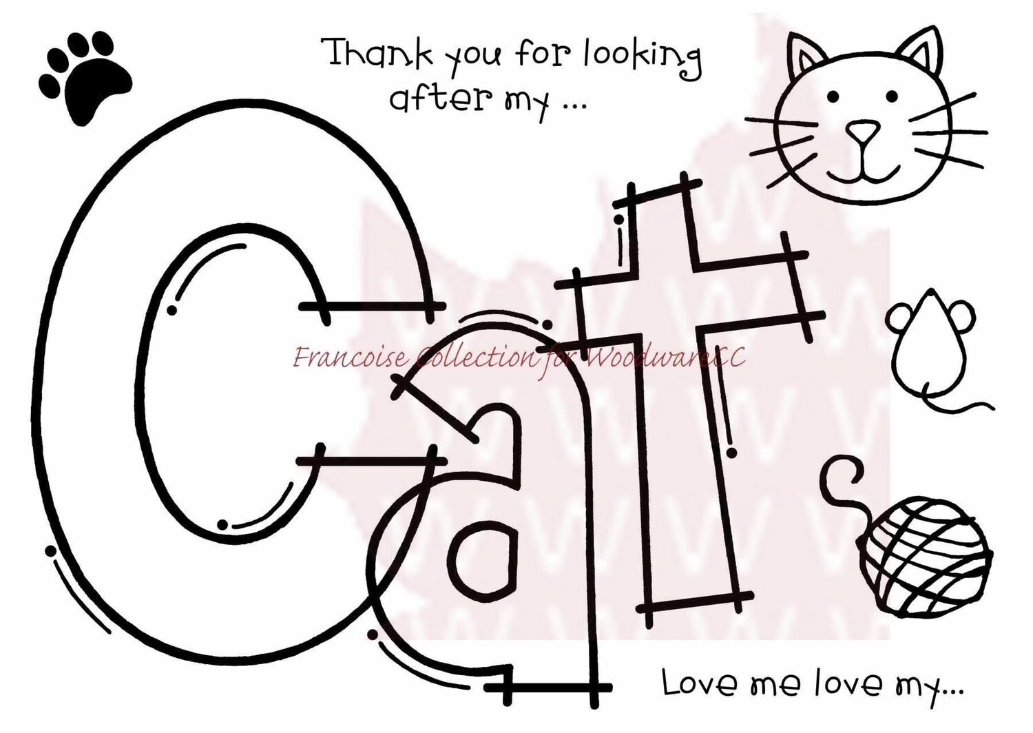 Woodware Crafts Acrylic Stamp Set - Huge CAT
