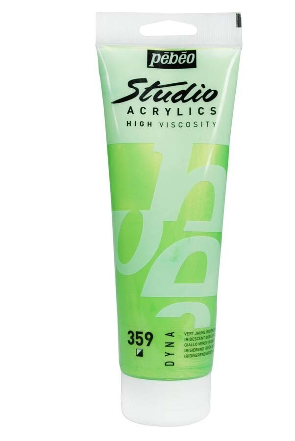 Pebeo - DYNA Iridescent Acrylic Paint - GREEN YELLOW (359) 250ml