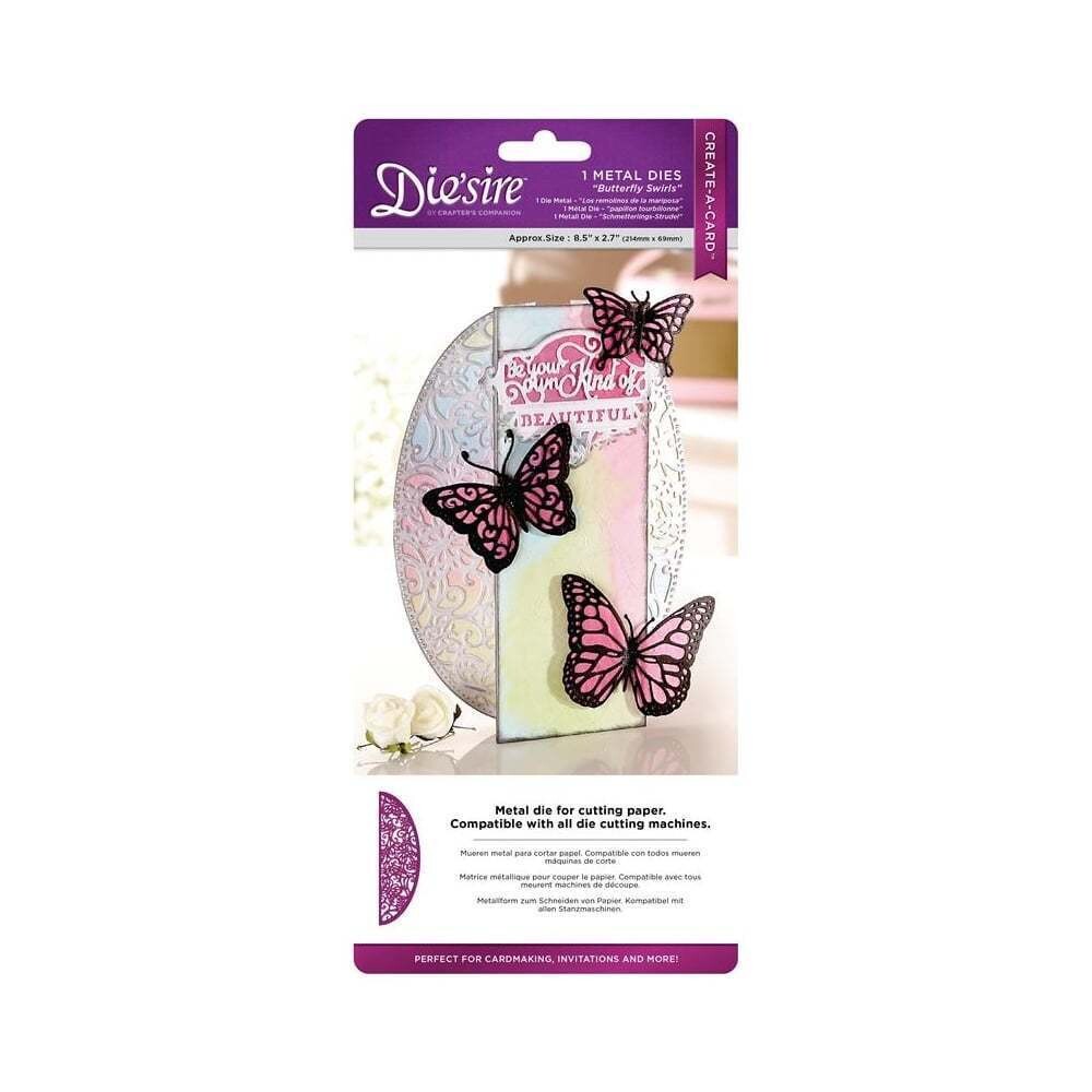 Die&#39;Sire Create A Card Hybrid Dies BUTTERFLY SWIRLS  **HALF PRICE**