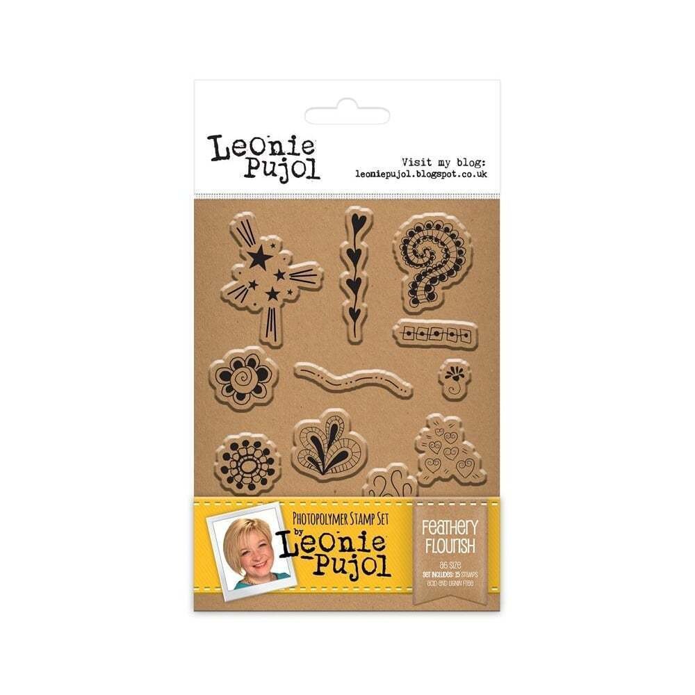 Leonie Pujol Stamps - FEATHERY FLOURISH **LESS THAN HALF PRICE**